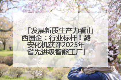发展新质生产力看山西国企：行业标杆！潞安化机获评2025年省先进级智能工厂