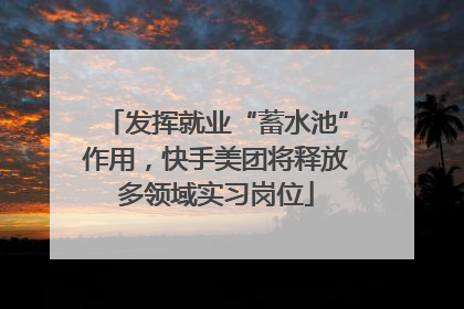 发挥就业“蓄水池”作用,快手美团将释放多领域实习岗位