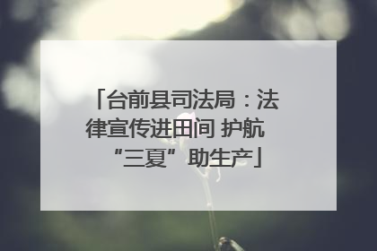 台前县司法局：法律宣传进田间 护航“三夏”助生产