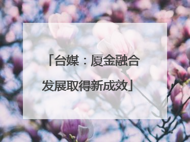 台媒：厦金融合发展取得新成效