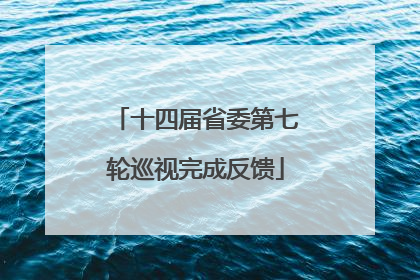 十四届省委第七轮巡视完成反馈