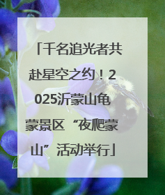 千名追光者共赴星空之约！2025沂蒙山龟蒙景区“夜爬蒙山”活动举行