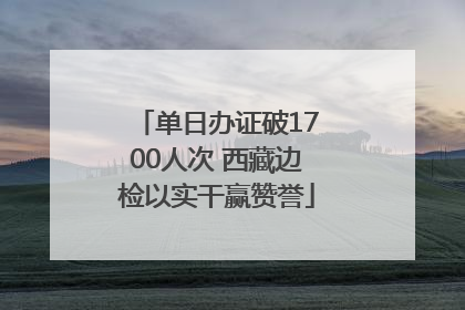 单日办证破1700人次 西藏边检以实干赢赞誉