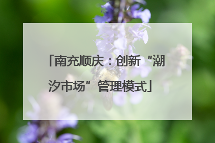 南充顺庆：创新“潮汐市场”管理模式