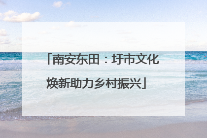 南安东田：圩市文化焕新助力乡村振兴