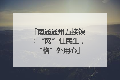 南通通州五接镇：“网”住民生，“格”外用心