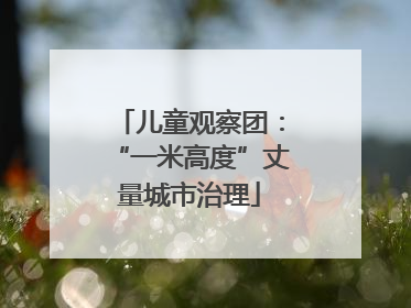 儿童观察团：“一米高度”丈量城市治理