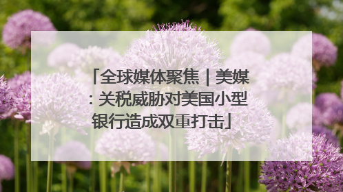 全球媒体聚焦｜美媒：关税威胁对美国小型银行造成双重打击