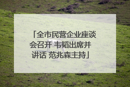 全市民营企业座谈会召开 韦韬出席并讲话 范兆森主持