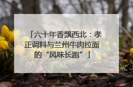 六十年香飘西北：孝正调料与兰州牛肉拉面的“风味长跑”