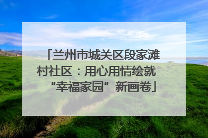 兰州市城关区段家滩村社区：用心用情绘就“幸福家园”新画卷