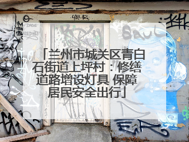 兰州市城关区青白石街道上坪村：修缮道路增设灯具 保障居民安全出行