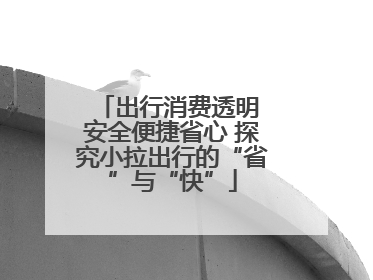 出行消费透明 安全便捷省心 探究小拉出行的“省”与“快”