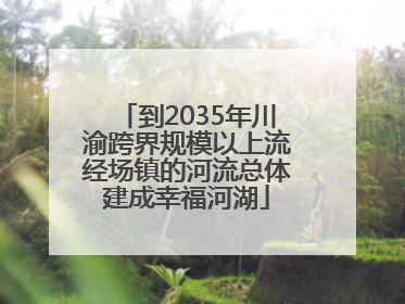 到2035年川渝跨界规模以上流经场镇的河流总体建成幸福河湖