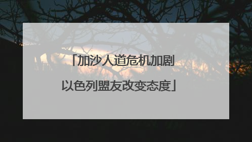 加沙人道危机加剧 以色列盟友改变态度