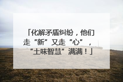 化解矛盾纠纷，他们走“新”又走“心”，“土味智慧”满满！