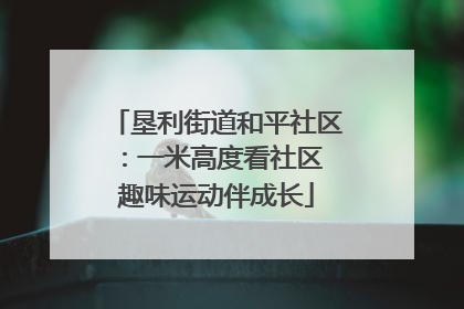 垦利街道和平社区：一米高度看社区 趣味运动伴成长