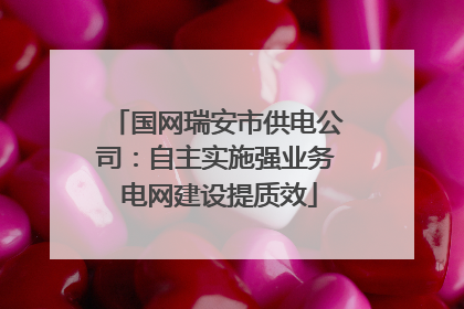 国网瑞安市供电公司：自主实施强业务 电网建设提质效