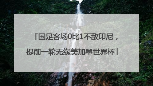 国足客场0比1不敌印尼，提前一轮无缘美加墨世界杯