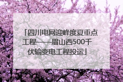 四川电网迎峰度夏重点工程——眉山西500千伏输变电工程投运