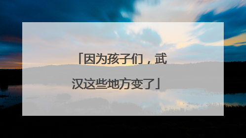 因为孩子们，武汉这些地方变了
