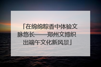 在绵绵粽香中体验文脉悠长——郑州文博织出端午文化新风景