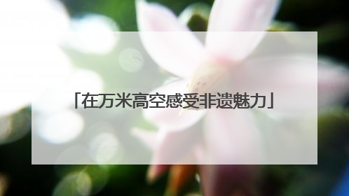 在万米高空感受非遗魅力