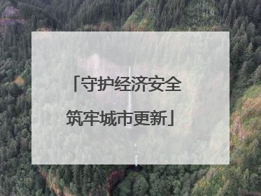 守护经济安全 筑牢城市更新
