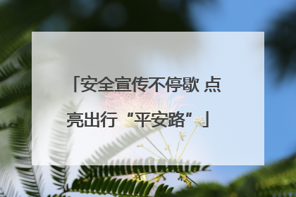 安全宣传不停歇 点亮出行“平安路”