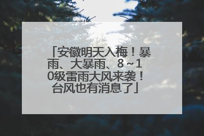 安徽明天入梅！暴雨、大暴雨、8～10级雷雨大风来袭！台风也有消息了
