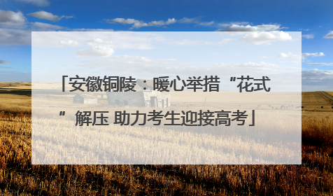 安徽铜陵：暖心举措“花式”解压 助力考生迎接高考