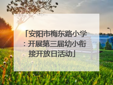 安阳市梅东路小学：开展第三届幼小衔接开放日活动