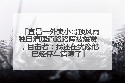 宜昌一外卖小哥顶风雨独自清理道路路障被爆赞，目击者：我还在犹豫他已经停车清障了