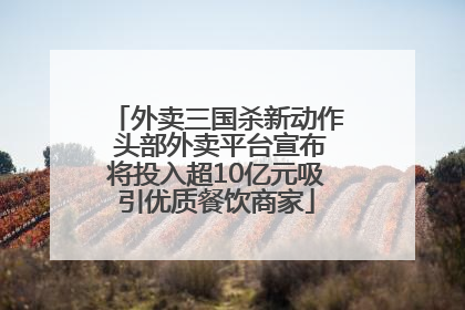 外卖三国杀新动作 头部外卖平台宣布将投入超10亿元吸引优质餐饮商家