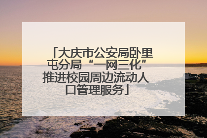 大庆市公安局卧里屯分局“一网三化”推进校园周边流动人口管理服务