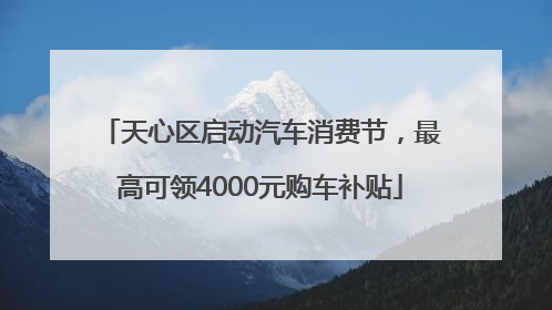天心区启动汽车消费节，最高可领4000元购车补贴