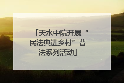 天水中院开展“民法典进乡村”普法系列活动