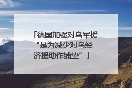 德国加强对乌军援 “是为减少对乌经济援助作铺垫”