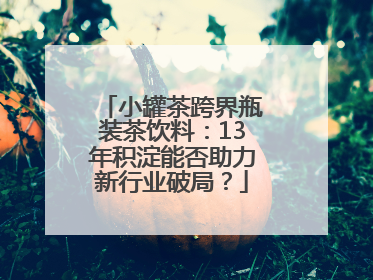 小罐茶跨界瓶装茶饮料：13年积淀能否助力新行业破局？