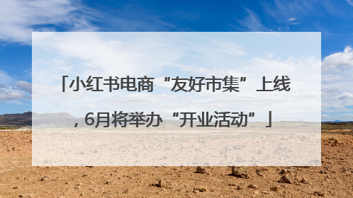 小红书电商“友好市集”上线，6月将举办“开业活动”