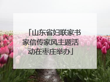 山东省妇联家书家信传家风主题活动在枣庄举办