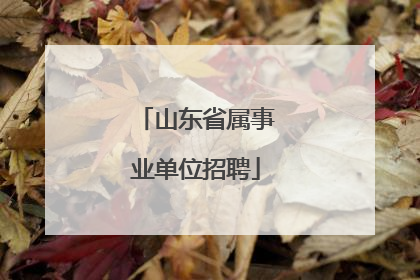 山东省属事业单位招聘