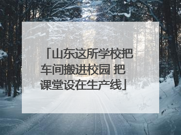 山东这所学校把车间搬进校园 把课堂设在生产线