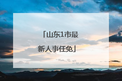 山东1市最新人事任免