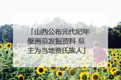 山西公布元代纪年壁画墓发掘资料 墓主为当地贾氏族人