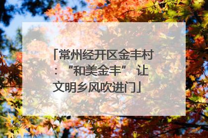 常州经开区金丰村：“和美金丰” 让文明乡风吹进门