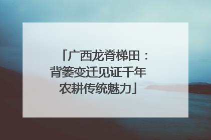 广西龙脊梯田：背篓变迁见证千年农耕传统魅力