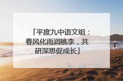平度九中语文组：春风化雨润桃李，共研深思促成长