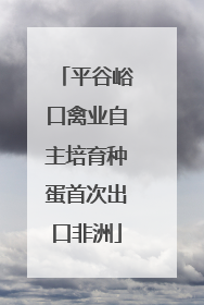 平谷峪口禽业自主培育种蛋首次出口非洲