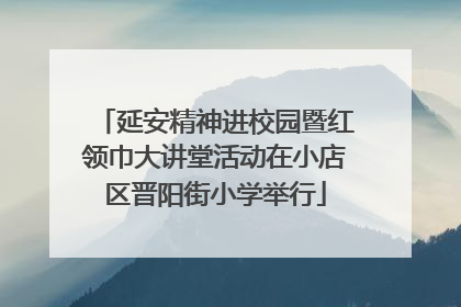 延安精神进校园暨红领巾大讲堂活动在小店区晋阳街小学举行